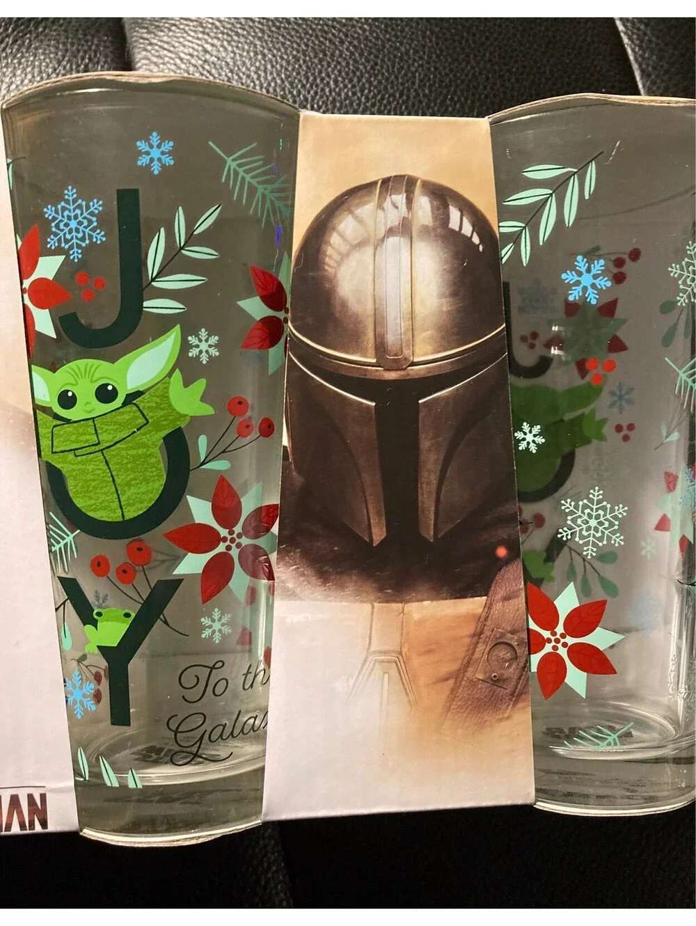 Set of 4 Baby Yoda grogu Christmas Joy Tumbler Tall Glasses